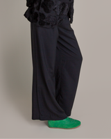 Wide Leg Pant in Hammered Silk Stripe