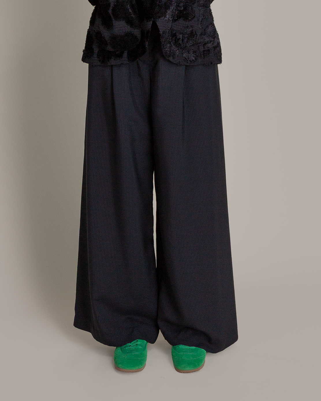 Wide Leg Pant in Hammered Silk Stripe