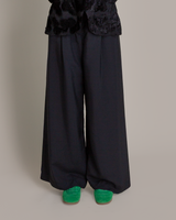Wide Leg Pant in Hammered Silk Stripe