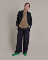 Slouchy Christina Jacket in Black Twill with Kintsugi