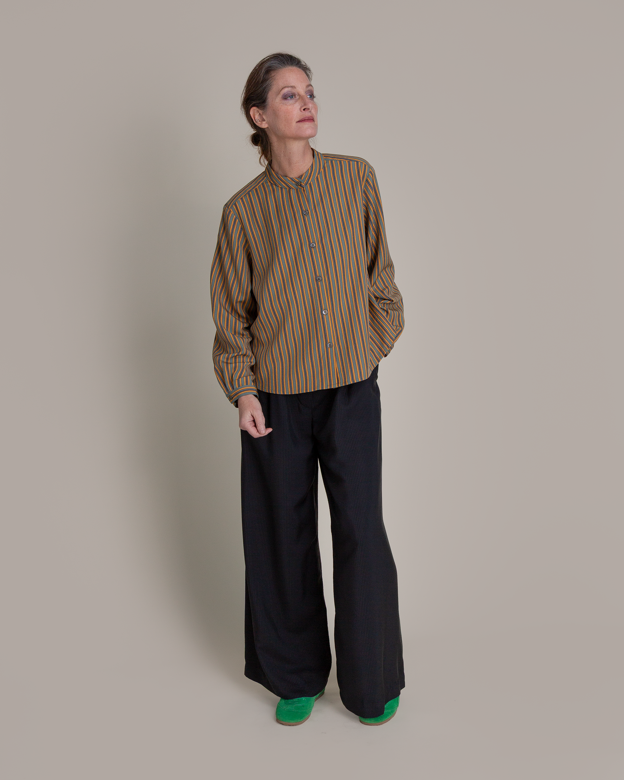 Mini Shirt in Vintage Japanese Silk Stripe