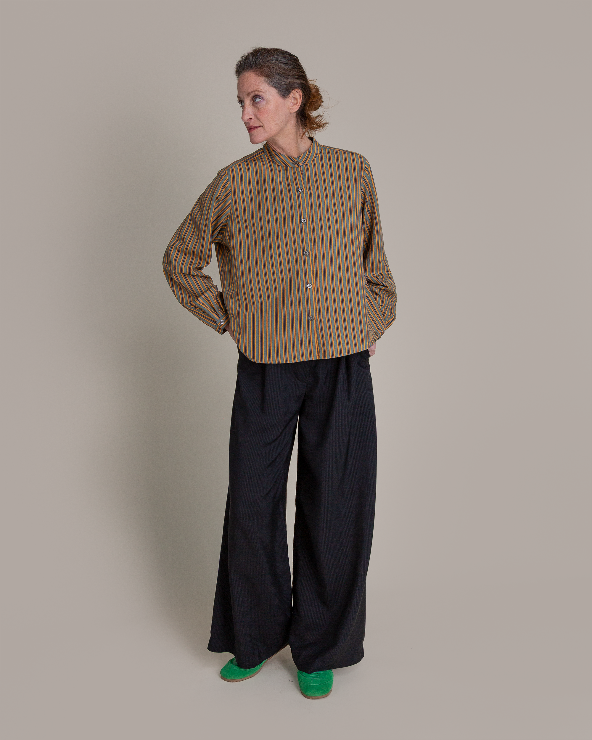 Mini Shirt in Vintage Japanese Silk Stripe