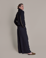 Tidy Jacket in Wool Twill with Gold Accents