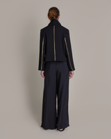 Tidy Jacket in Wool Twill with Gold Accents