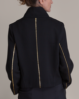 Tidy Jacket in Wool Twill with Gold Accents