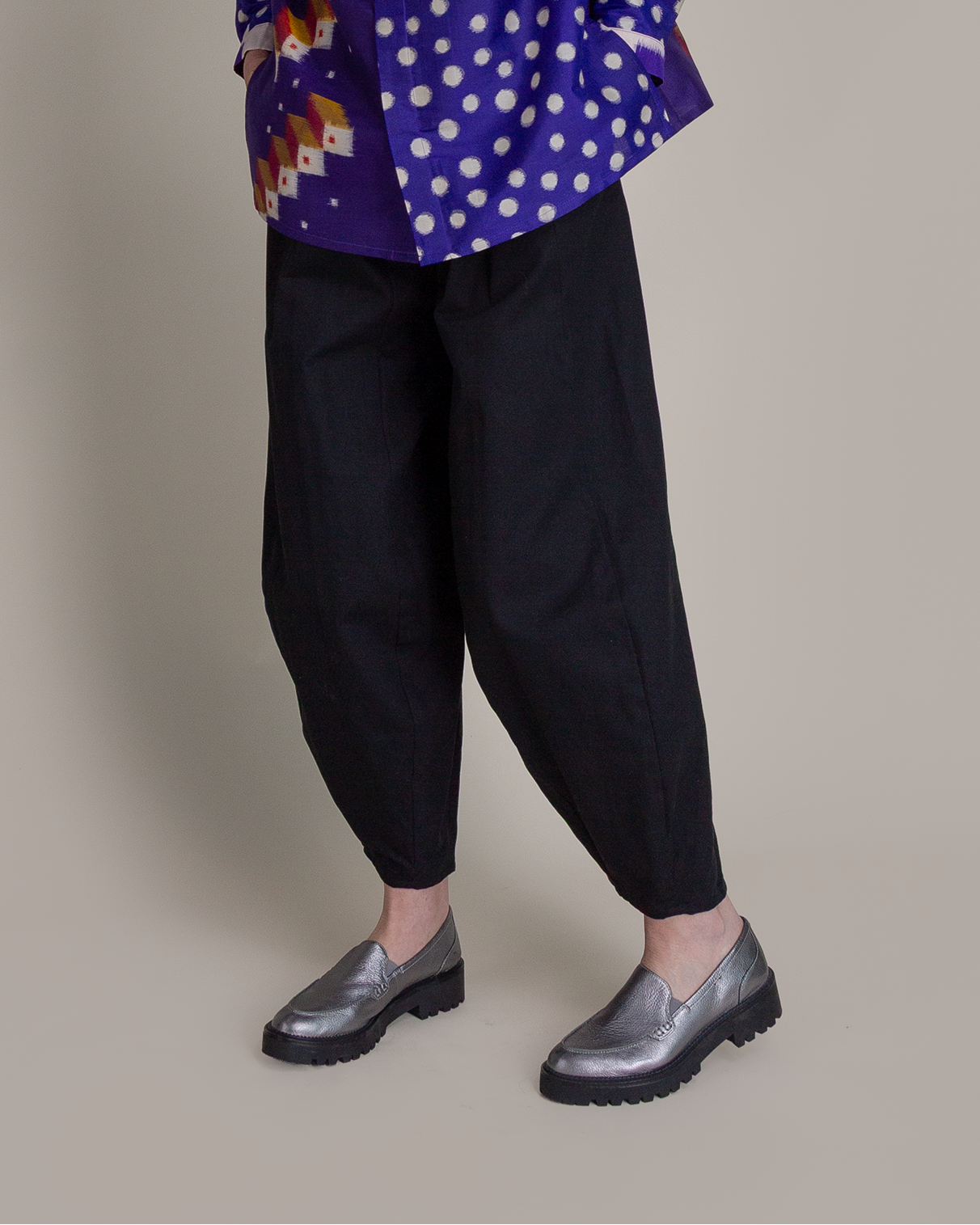 Arai Pant in Black Cotton Twill