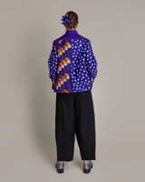 Sally Shirt in Pieced Vintage Japanese Purple Silk Meisen
