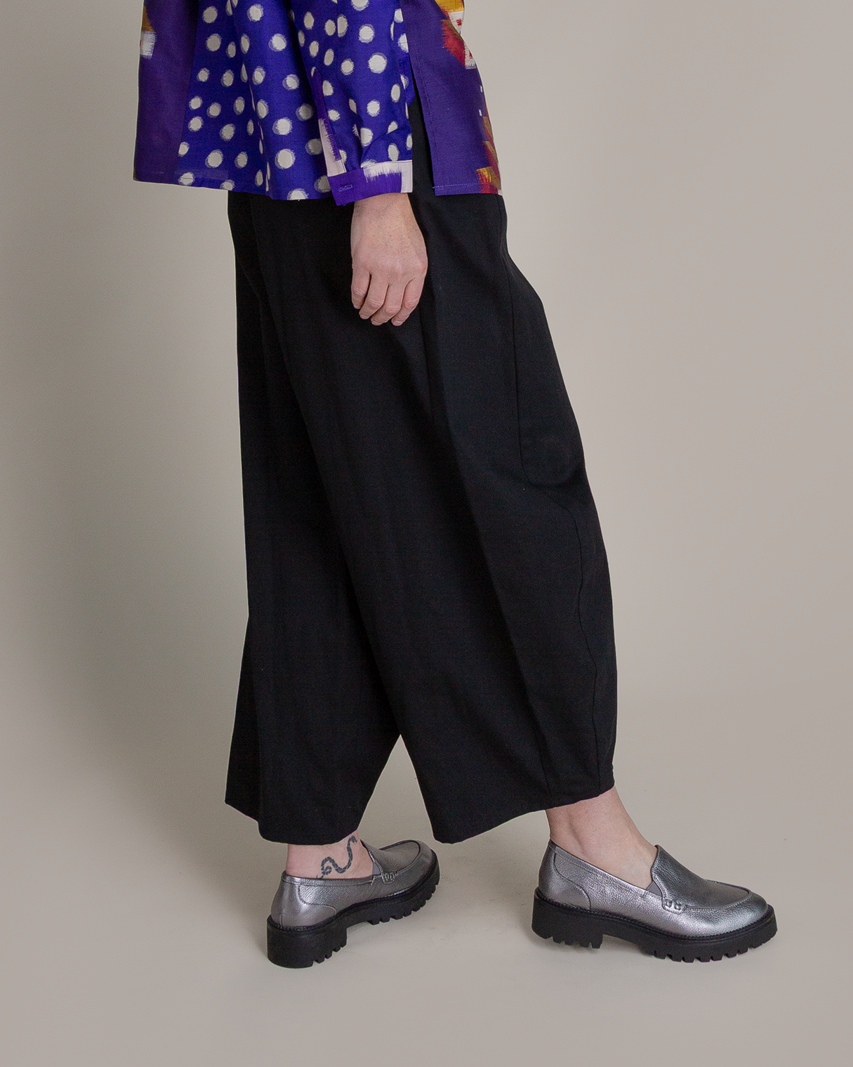 Arai Pant in Black Cotton Twill