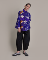 Sally Shirt in Pieced Vintage Japanese Purple Silk Meisen
