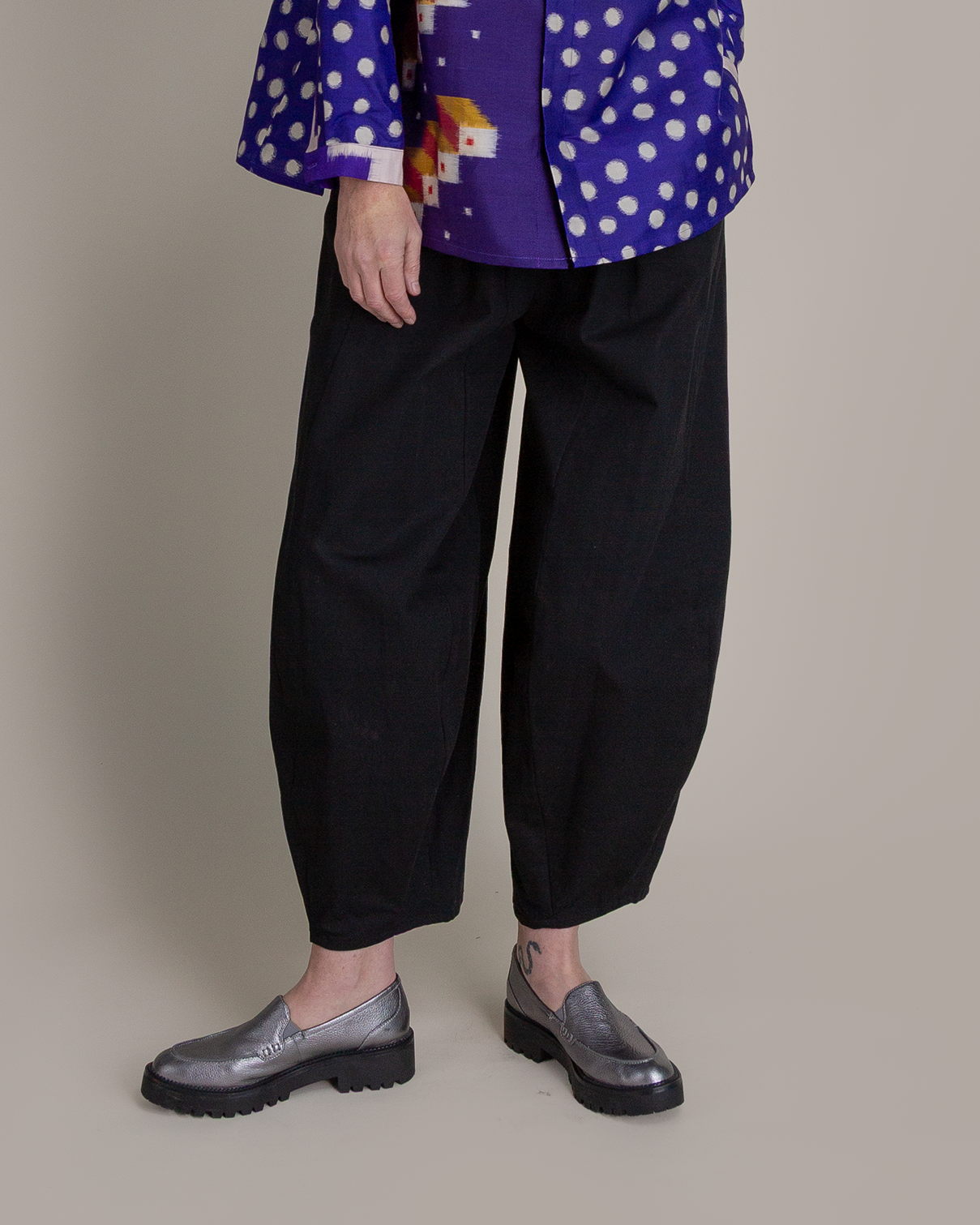 Arai Pant in Black Cotton Twill