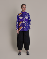 Sally Shirt in Pieced Vintage Japanese Purple Silk Meisen