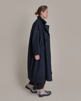 Easy Trench in Navy Pendleton Wool