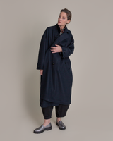 Easy Trench in Navy Pendleton Wool