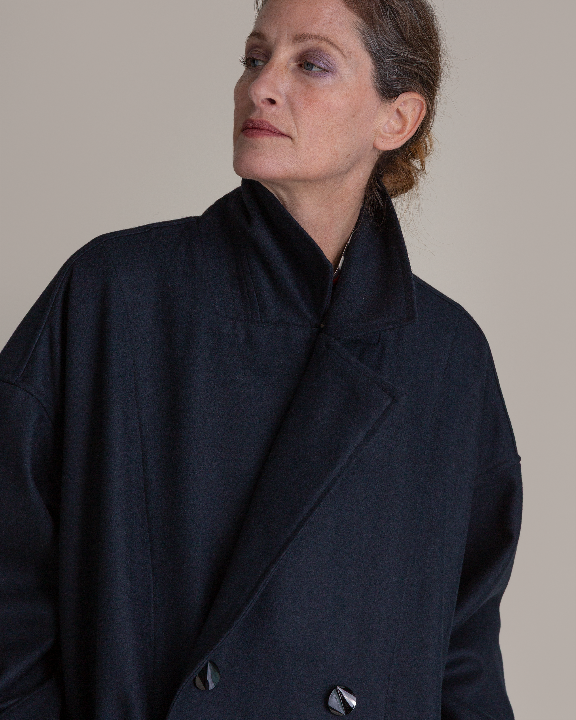 Easy Trench in Navy Pendleton Wool