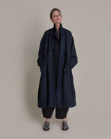 Easy Trench in Navy Pendleton Wool