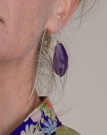 Amethyst and White Gold Earrings