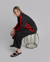 Christina Jacket in Vintage Red Japanese Silk Ikat