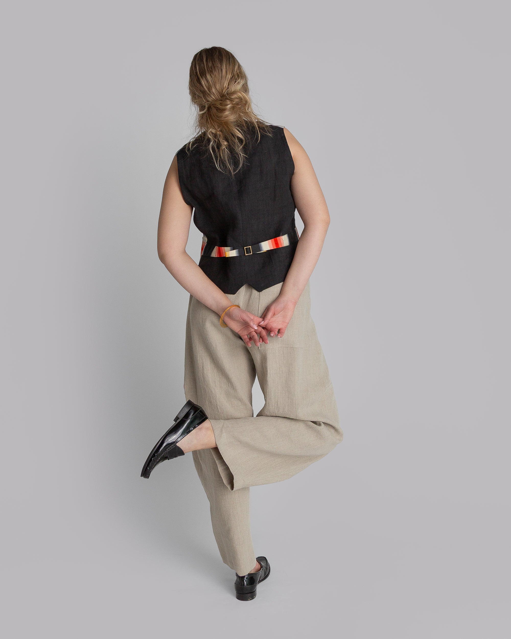 Curve Pant in Oatmeal Linen