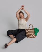 Drawstring Top in Ivory Nuno Fisheye