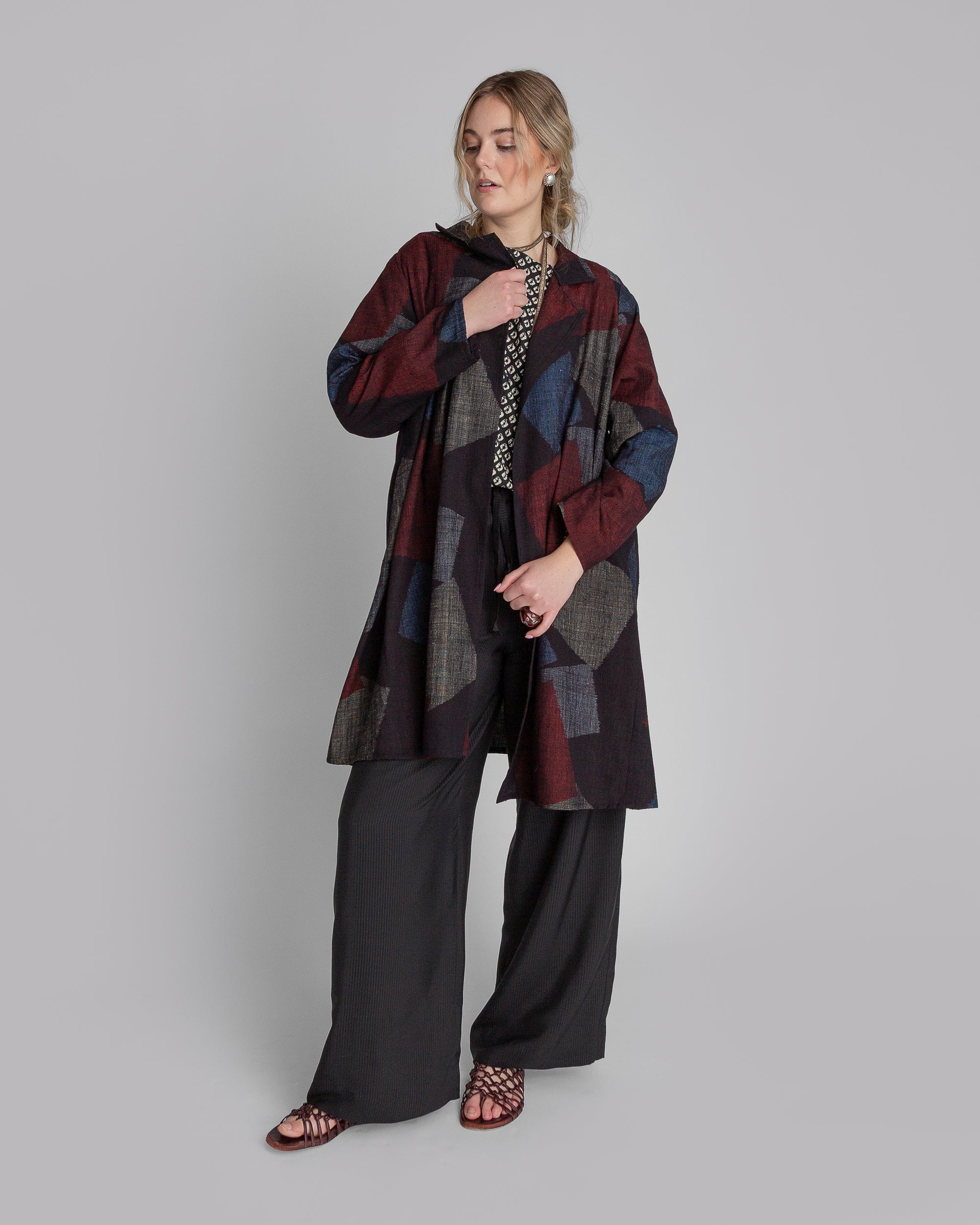 Reed Topper in Vintage Japanese Silk Tumbling Blocks