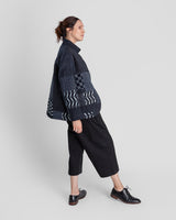 Christina Jacket in Vintage Japanese Indigo Ikat Cotton Mix