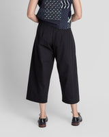 Snap Pant in Black Cotton Twill