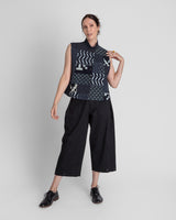Snap Pant in Black Cotton Twill