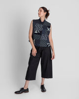 Snap Pant in Black Cotton Twill