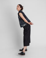 Snap Pant in Black Cotton Twill