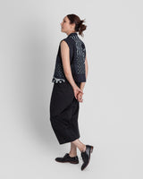 Snap Pant in Black Cotton Twill
