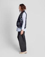 Checker Vest in Vintage Japanese Indigo Cotton Ikat