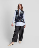 Checker Vest in Vintage Japanese Indigo Cotton Ikat