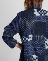 Christina Jacket in Vintage Japanese Indigo Ikat Cotton Mix