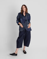 Christina Jacket in Vintage Japanese Indigo Ikat Cotton Mix