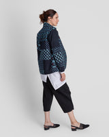 Christina Jacket in Vintage Japanese Cotton Indigo Ikat Mix