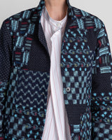 Christina Jacket in Vintage Japanese Cotton Indigo Ikat Mix