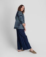 Christina Jacket in Vintage Japanese Indigo Ikat Mix