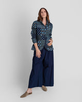 Christina Jacket in Vintage Japanese Indigo Ikat Mix