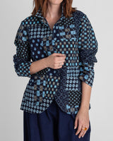 Christina Jacket in Vintage Japanese Indigo Ikat Mix