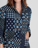 Christina Jacket in Vintage Japanese Indigo Ikat Mix