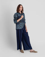 Christina Jacket in Vintage Japanese Indigo Ikat Mix