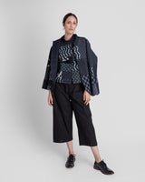 Christina Jacket in Vintage Japanese Indigo Ikat Cotton Mix