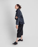 Christina Jacket in Vintage Japanese Indigo Ikat Cotton Mix