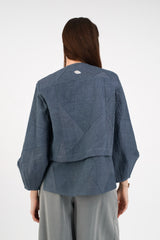 Junichi Jacket in Raw Pieced Vintage Linen