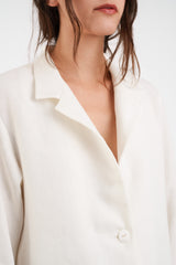 Christina Jacket in White Double Faced Linen