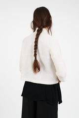 Bijou Jacket in Raw Pieced White Linen