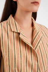 Fitted Vest in Vintage Japanese Striped Silk