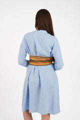 Velcro Twist Belt in Vintage Japanese Raw Silk Stripe