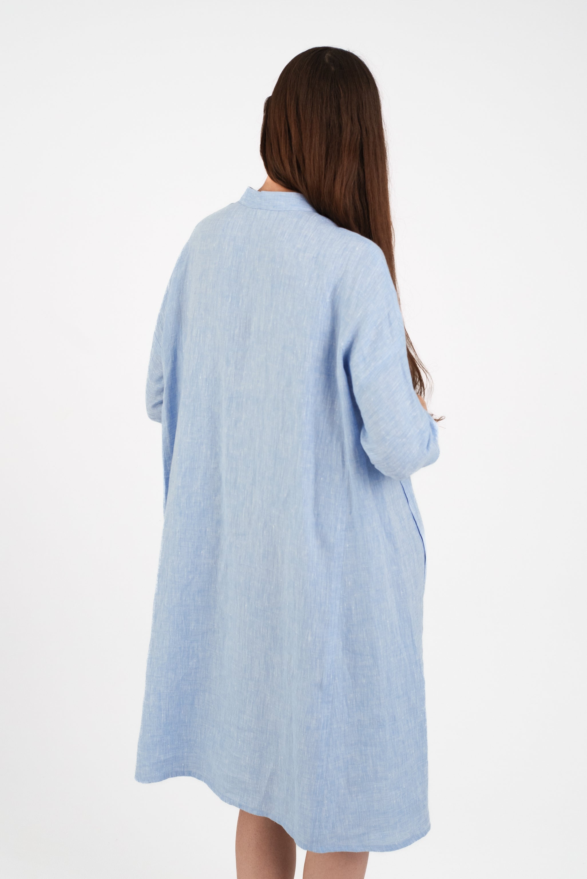 Japan Dress in Blue Linen