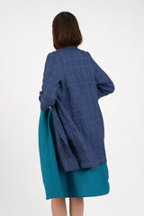 Spring Jacket in Windowpane Linen